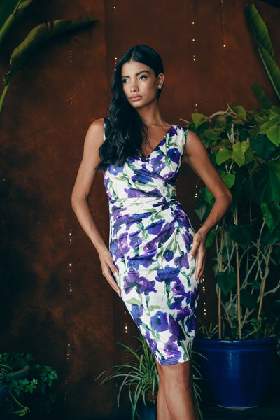Floral Print Bodycon Jersey Dress