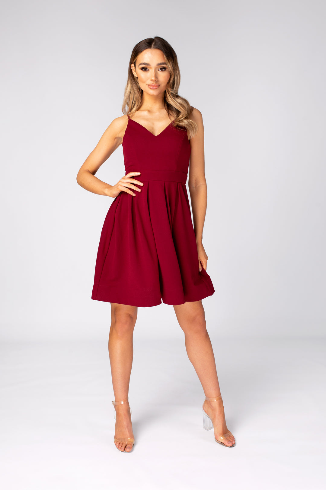Wine Skater Dress – Skirt & Stiletto