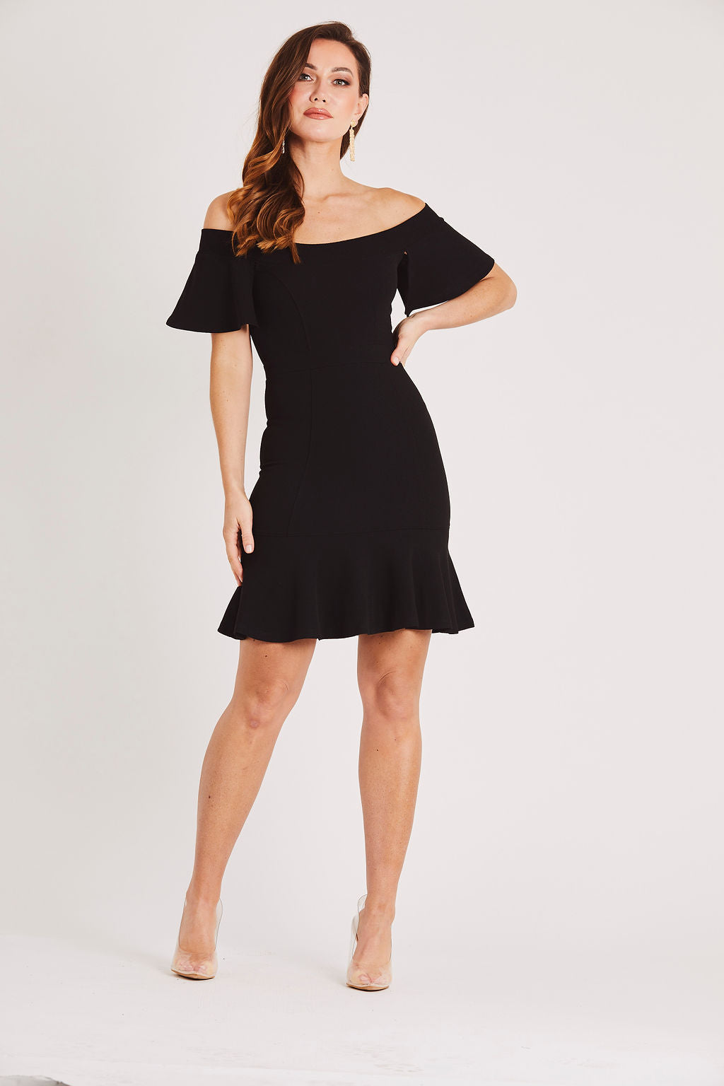 Bardot elle sale chiffon midi dress