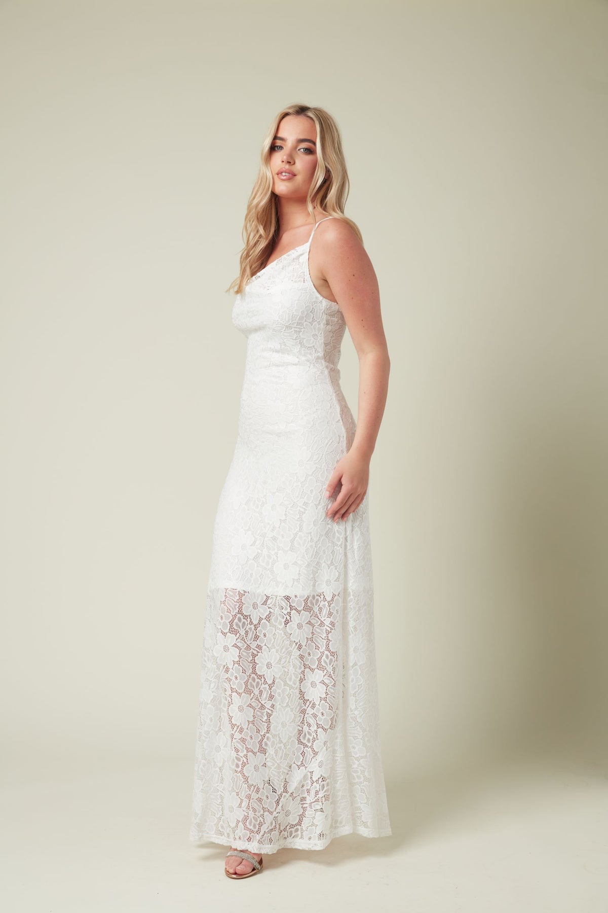White stretch maxi dress Clearance